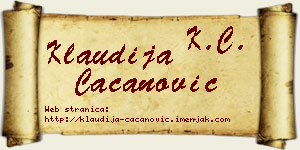 Klaudija Cacanović vizit kartica